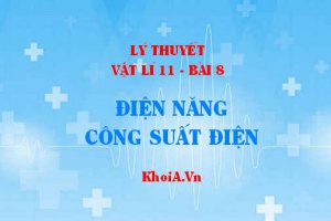 Công thức tính công, công suất của nguồn điện, Công thức định luật Jun-len-xơ, Điện năng tiêu thụ, công suất điện - Vật lý 11 bài 8
